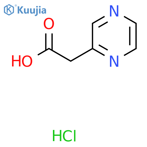 2-pyrazin-2-ylacetic acid;hydrochloride structure