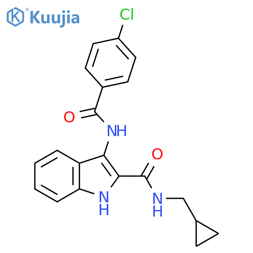 3-(4-chlorobenzamido)-N-(cyclopropylmethyl)-1H-indole-2-carboxamide structure
