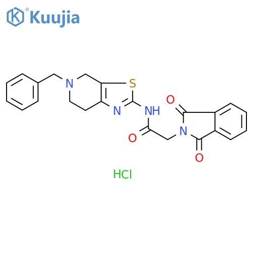 N-{5-benzyl-4H,5H,6H,7H-[1,3]thiazolo[5,4-c]pyridin-2-yl}-2-(1,3-dioxo-2,3-dihydro-1H-isoindol-2-yl)acetamide hydrochloride structure