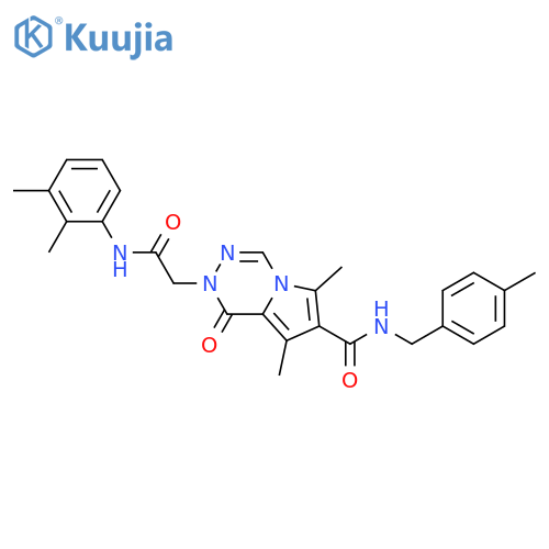 2-{[(2,3-dimethylphenyl)carbamoyl]methyl}-6,8-dimethyl-N-[(4-methylphenyl)methyl]-1-oxo-1H,2H-pyrrolo[1,2-d][1,2,4]triazine-7-carboxamide structure