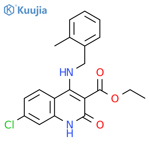 ethyl 7-chloro-4-{[(2-methylphenyl)methyl]amino}-2-oxo-1,2-dihydroquinoline-3-carboxylate structure