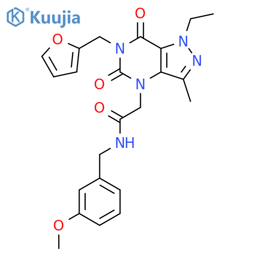 2-{1-ethyl-6-[(furan-2-yl)methyl]-3-methyl-5,7-dioxo-1H,4H,5H,6H,7H-pyrazolo[4,3-d]pyrimidin-4-yl}-N-[(3-methoxyphenyl)methyl]acetamide structure