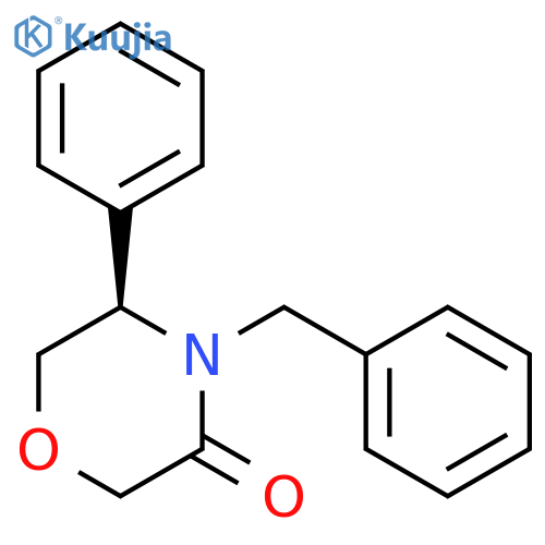 3-Morpholinone, 5-phenyl-4-(phenylmethyl)-, (R)- structure