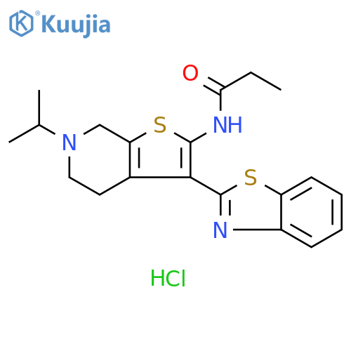 N-3-(1,3-benzothiazol-2-yl)-6-(propan-2-yl)-4H,5H,6H,7H-thieno2,3-cpyridin-2-ylpropanamide hydrochloride structure