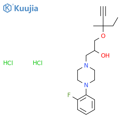 1-[4-(2-fluorophenyl)piperazin-1-yl]-3-[(3-methylpent-1-yn-3-yl)oxy]propan-2-ol dihydrochloride structure