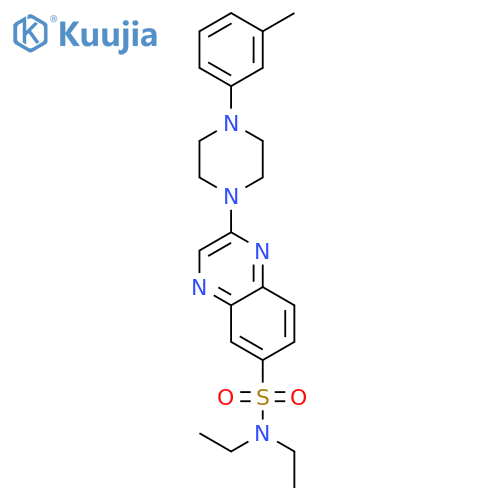 N,N-diethyl-2-[4-(3-methylphenyl)piperazin-1-yl]quinoxaline-6-sulfonamide structure