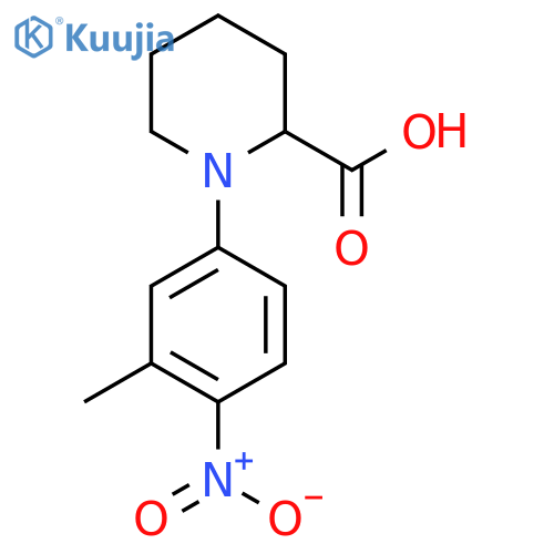 1-(3-Methyl-4-nitrophenyl)piperidine-2-carboxylic acid structure
