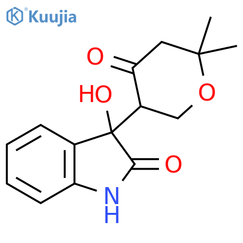 3-(6,6-dimethyl-4-oxotetrahydro-2H-pyran-3-yl)-3-hydroxy-1,3-dihydro-2H-indol-2-one structure