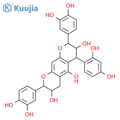 5-Hydroxy-4-(2,4-Dihydroxyphenyl)-2,8-bis(3,4-dihydroxyphenyl)-3,4,7,8-tetrahydro-2H,6H-benzo[1,2-b:5,4-b‘]dipyran-3,7-diol structure
