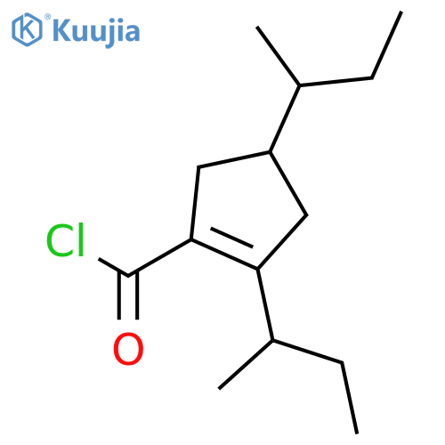 1-Cyclopentene-1-carbonyl chloride, 2,4-bis(1-methylpropyl)- structure