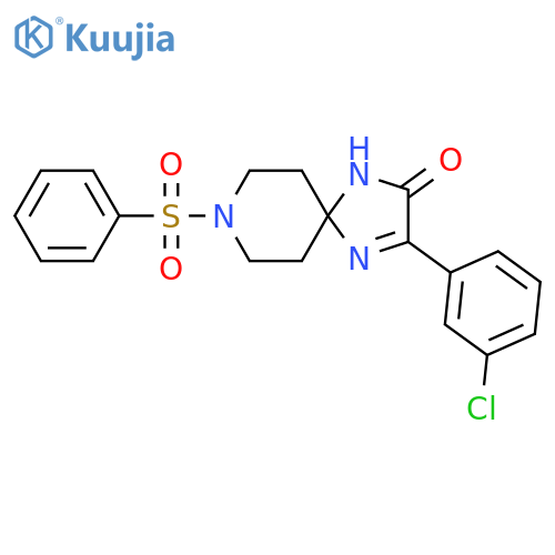 8-(benzenesulfonyl)-3-(3-chlorophenyl)-1,4,8-triazaspiro[4.5]dec-3-en-2-one structure