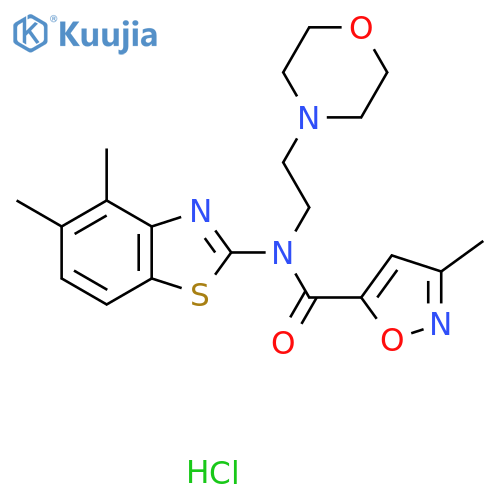 N-(4,5-dimethyl-1,3-benzothiazol-2-yl)-3-methyl-N-2-(morpholin-4-yl)ethyl-1,2-oxazole-5-carboxamide hydrochloride structure