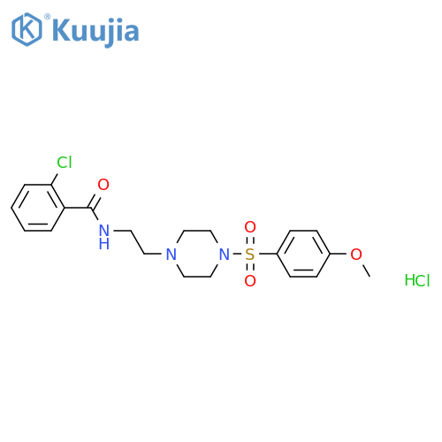 2-chloro-N-{2-4-(4-methoxybenzenesulfonyl)piperazin-1-ylethyl}benzamide hydrochloride structure