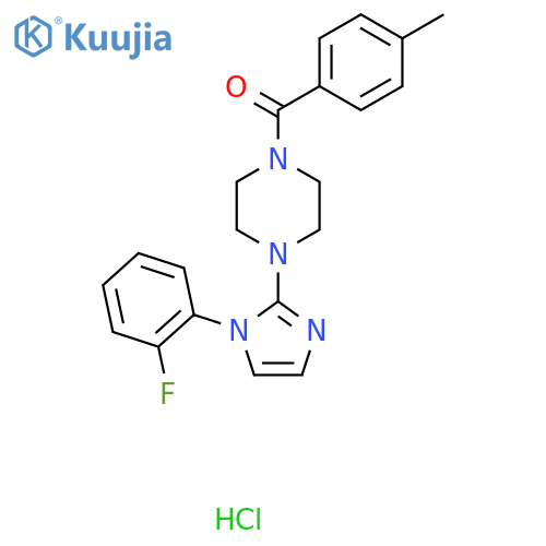 1-1-(2-fluorophenyl)-1H-imidazol-2-yl-4-(4-methylbenzoyl)piperazine hydrochloride structure