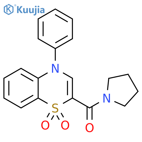 4-phenyl-2-(pyrrolidine-1-carbonyl)-4H-1lambda6,4-benzothiazine-1,1-dione structure