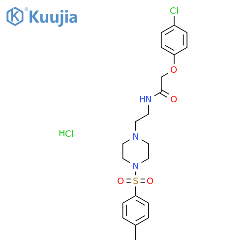 2-(4-chlorophenoxy)-N-{2-4-(4-methylbenzenesulfonyl)piperazin-1-ylethyl}acetamide hydrochloride structure