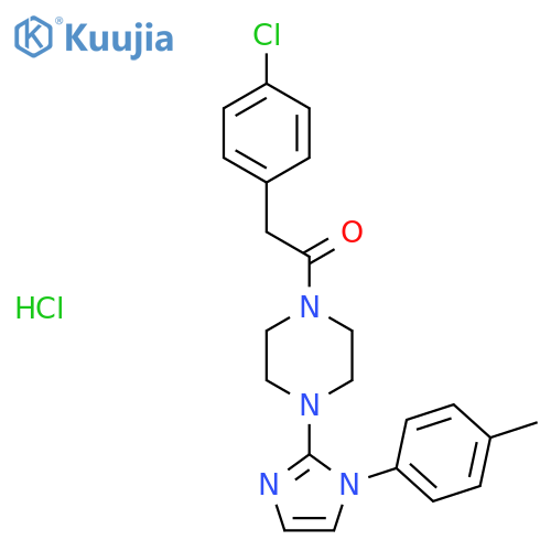 2-(4-chlorophenyl)-1-{4-1-(4-methylphenyl)-1H-imidazol-2-ylpiperazin-1-yl}ethan-1-one hydrochloride structure