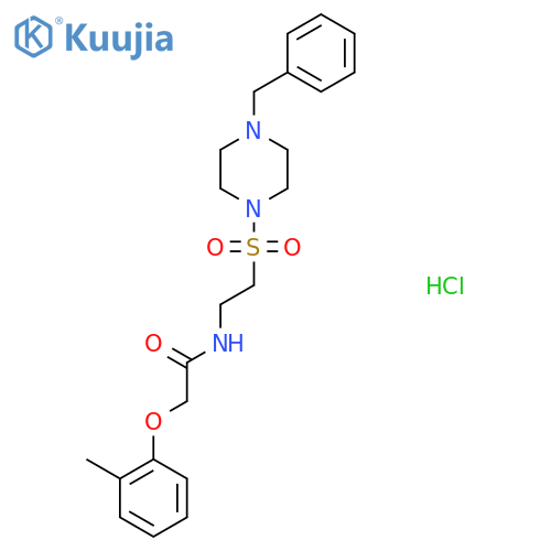 N-{2-(4-benzylpiperazin-1-yl)sulfonylethyl}-2-(2-methylphenoxy)acetamide hydrochloride structure
