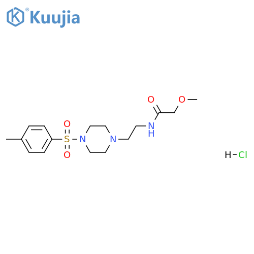 2-methoxy-N-{2-4-(4-methylbenzenesulfonyl)piperazin-1-ylethyl}acetamide hydrochloride structure