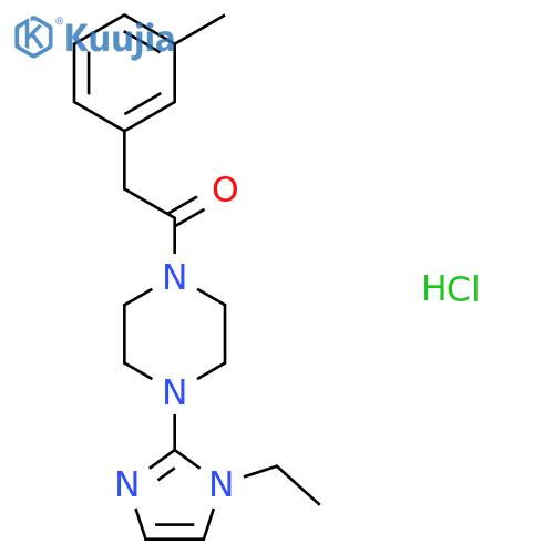 1-4-(1-ethyl-1H-imidazol-2-yl)piperazin-1-yl-2-(3-methylphenyl)ethan-1-one hydrochloride structure