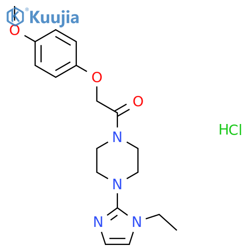 1-4-(1-ethyl-1H-imidazol-2-yl)piperazin-1-yl-2-(4-methoxyphenoxy)ethan-1-one hydrochloride structure