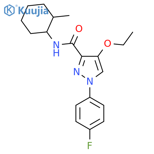 4-ethoxy-1-(4-fluorophenyl)-N-(2-methylcyclohexyl)-1H-pyrazole-3-carboxamide structure