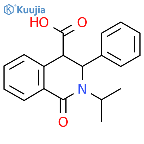 2-Isopropyl-1-oxo-3-phenyl-1,2,3,4-tetrahydroisoquinoline-4-carboxylic acid structure