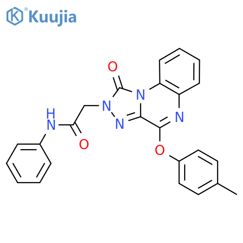 2-[4-(4-methylphenoxy)-1-oxo-1H,2H-[1,2,4]triazolo[4,3-a]quinoxalin-2-yl]-N-phenylacetamide structure