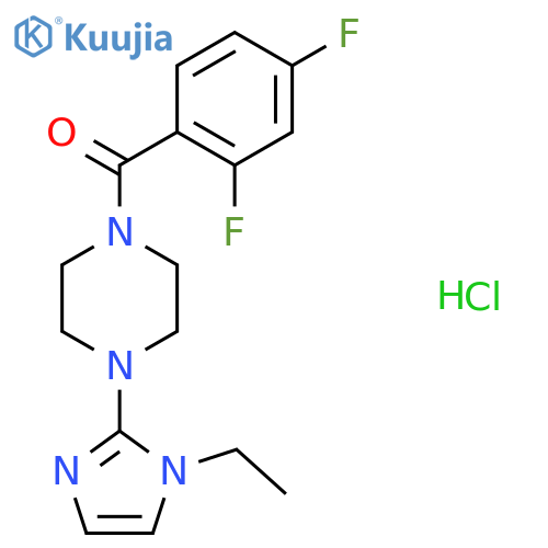 1-(2,4-difluorobenzoyl)-4-(1-ethyl-1H-imidazol-2-yl)piperazine hydrochloride structure