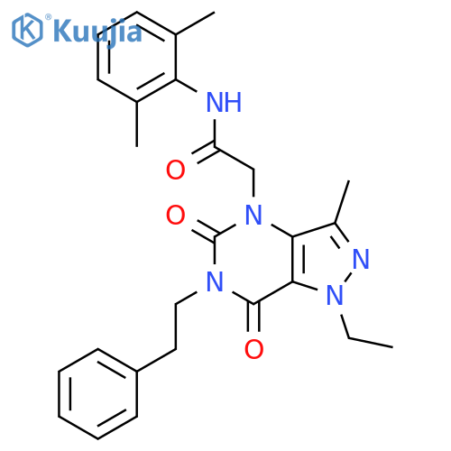 N-(2,6-dimethylphenyl)-2-[1-ethyl-3-methyl-5,7-dioxo-6-(2-phenylethyl)-1H,4H,5H,6H,7H-pyrazolo[4,3-d]pyrimidin-4-yl]acetamide structure