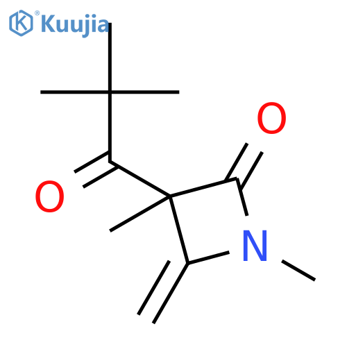 2-Azetidinone, 3-(2,2-dimethyl-1-oxopropyl)-1,3-dimethyl-4-methylene- structure