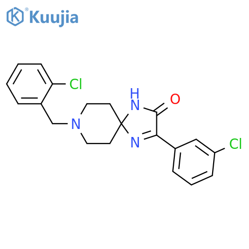 3-(3-Chlorophenyl)-8-[(2-chlorophenyl)methyl]-1,4,8-triazaspiro[4.5]dec-3-en-2-one structure