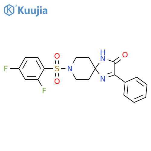 8-(2,4-difluorobenzenesulfonyl)-3-phenyl-1,4,8-triazaspiro[4.5]dec-3-en-2-one structure