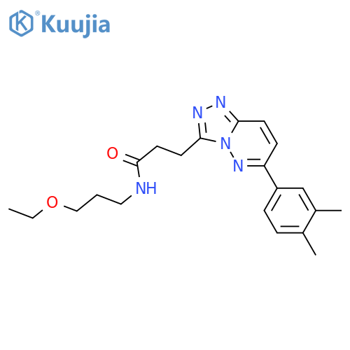 3-6-(3,4-dimethylphenyl)-1,2,4triazolo4,3-bpyridazin-3-yl-N-(3-ethoxypropyl)propanamide structure