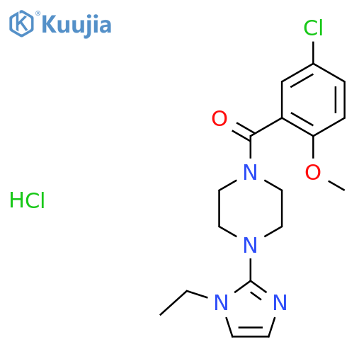 1-(5-chloro-2-methoxybenzoyl)-4-(1-ethyl-1H-imidazol-2-yl)piperazine hydrochloride structure
