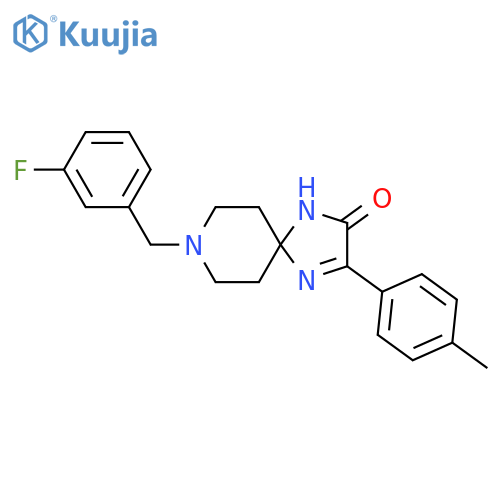 8-[(3-Fluorophenyl)methyl]-3-(4-methylphenyl)-1,4,8-triazaspiro[4.5]dec-3-en-2-one structure
