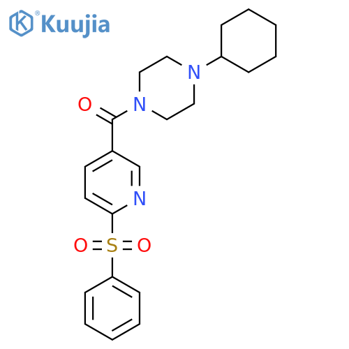 1-6-(benzenesulfonyl)pyridine-3-carbonyl-4-cyclohexylpiperazine structure