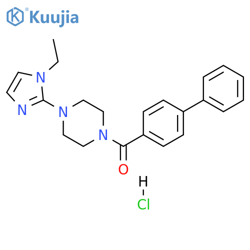1-{1,1'-biphenyl-4-carbonyl}-4-(1-ethyl-1H-imidazol-2-yl)piperazine hydrochloride structure