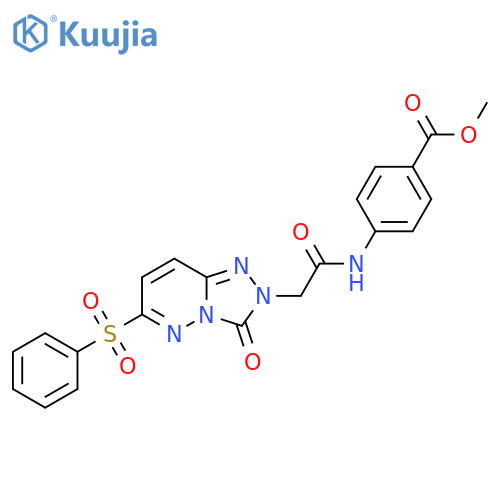 methyl 4-{2-6-(benzenesulfonyl)-3-oxo-2H,3H-1,2,4triazolo4,3-bpyridazin-2-ylacetamido}benzoate structure