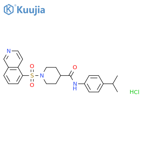 1-(isoquinoline-5-sulfonyl)-N-4-(propan-2-yl)phenylpiperidine-4-carboxamide hydrochloride structure