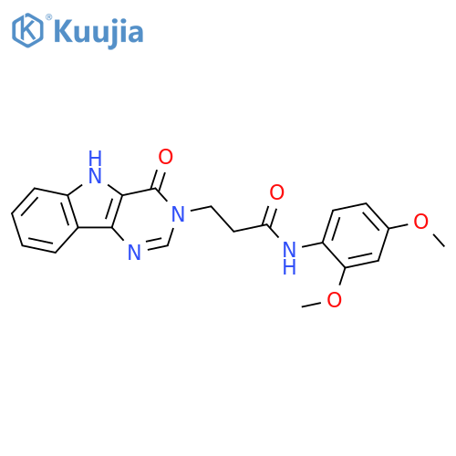 N-(2,4-dimethoxyphenyl)-3-{4-oxo-3H,4H,5H-pyrimido[5,4-b]indol-3-yl}propanamide structure