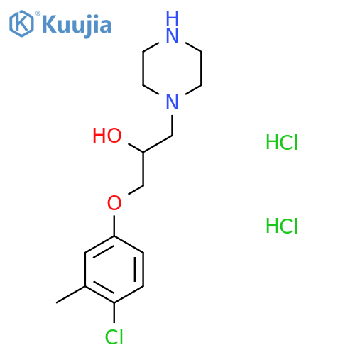 1-(4-chloro-3-methylphenoxy)-3-(piperazin-1-yl)propan-2-ol dihydrochloride structure