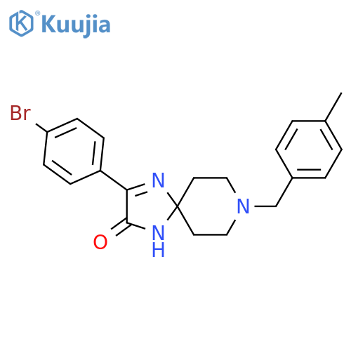 3-(4-bromophenyl)-8-[(4-methylphenyl)methyl]-1,4,8-triazaspiro[4.5]dec-3-en-2-one structure