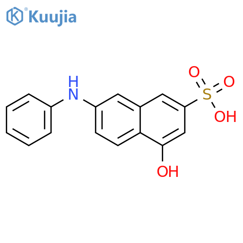 4-Hydroxy-7-(phenylamino)-2-naphthalenesulfonic acid structure