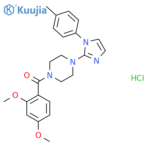1-(2,4-dimethoxybenzoyl)-4-1-(4-methylphenyl)-1H-imidazol-2-ylpiperazine hydrochloride structure