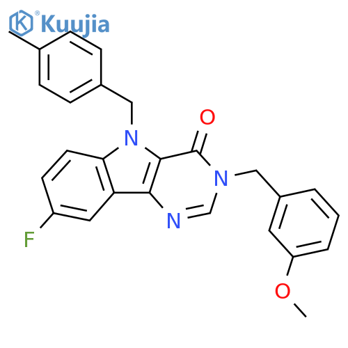 8-fluoro-3-[(3-methoxyphenyl)methyl]-5-[(4-methylphenyl)methyl]-3H,4H,5H-pyrimido[5,4-b]indol-4-one structure