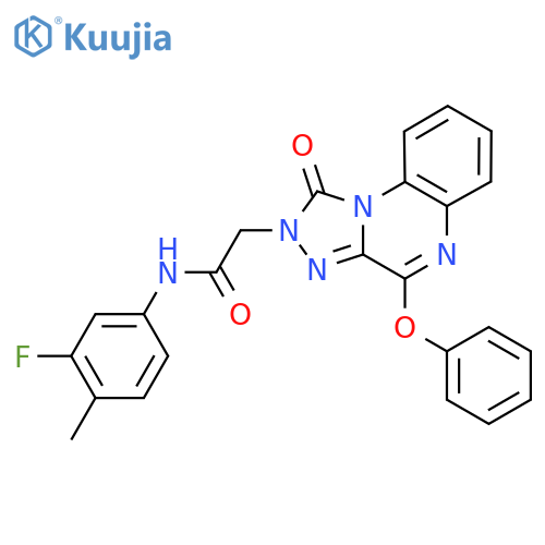 N-(3-fluoro-4-methylphenyl)-2-{1-oxo-4-phenoxy-1H,2H-[1,2,4]triazolo[4,3-a]quinoxalin-2-yl}acetamide structure