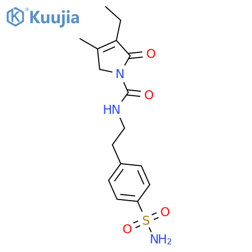 4-2-(3-Ethyl-4-methyl-2-oxo-3-pyrrolin-1-yl)carboxamidoethylbenzenesulfonamide structure