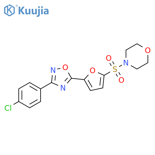 4-({5-3-(4-chlorophenyl)-1,2,4-oxadiazol-5-ylfuran-2-yl}sulfonyl)morpholine structure