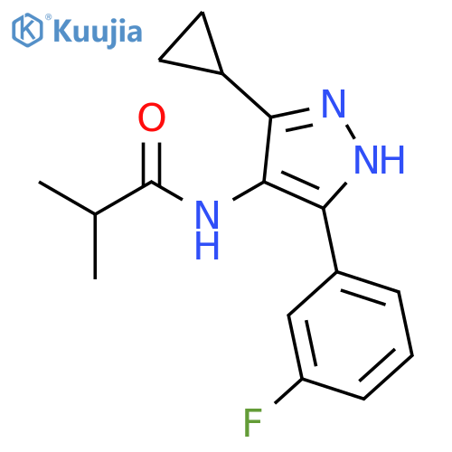 N-5-cyclopropyl-3-(3-fluorophenyl)-1H-pyrazol-4-yl-2-methylpropanamide structure
